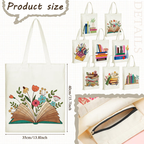 Sweetude book lovers tote design 2 features vibrant print for shopping trips.