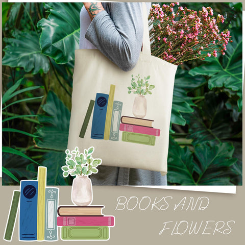 Sweetude book lovers tote design 5 versatile bag for books and accessories.