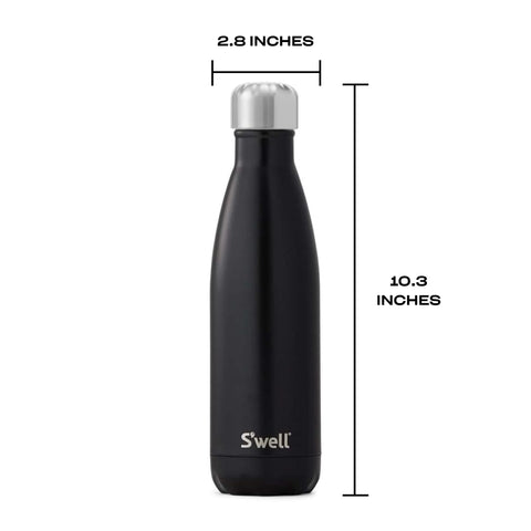 Lid of S’well 17oz bottle demonstrating dishwasher-safe design with hand-wash care.