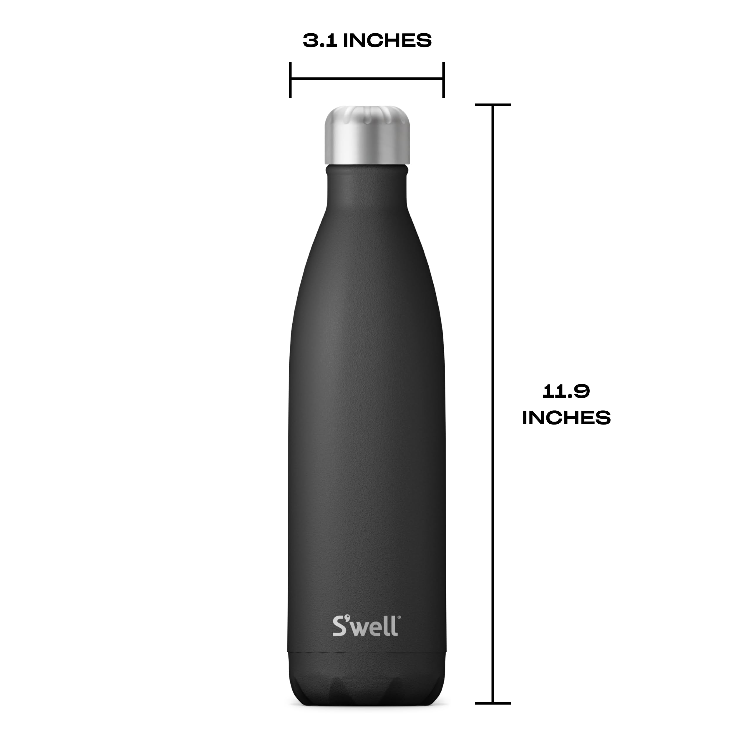 S'well 25oz Onyx bottle fits into cup holders for travel and daily routines