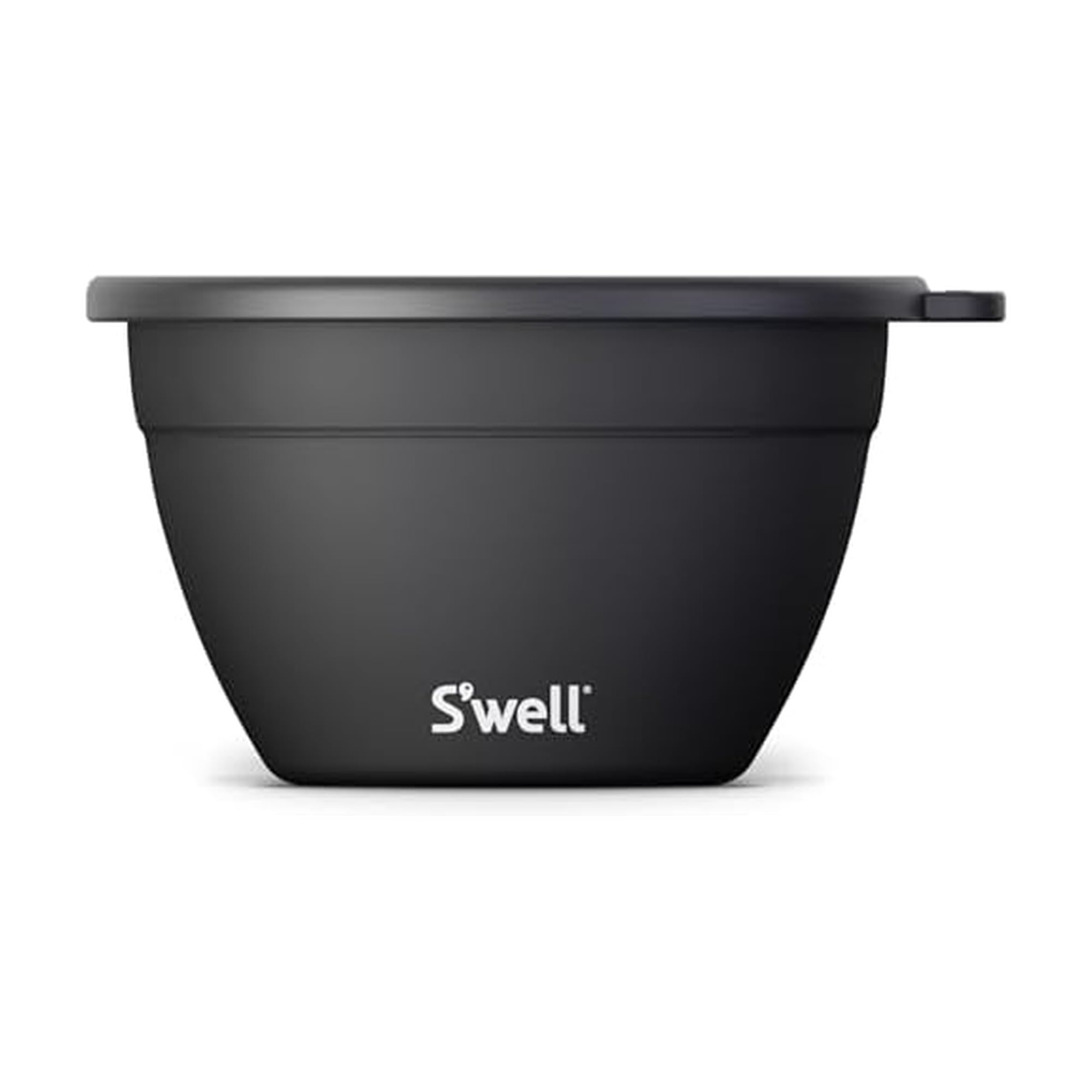 S'well 64oz Salad Bowl Kit Onyx front view shows sleek, durable design.