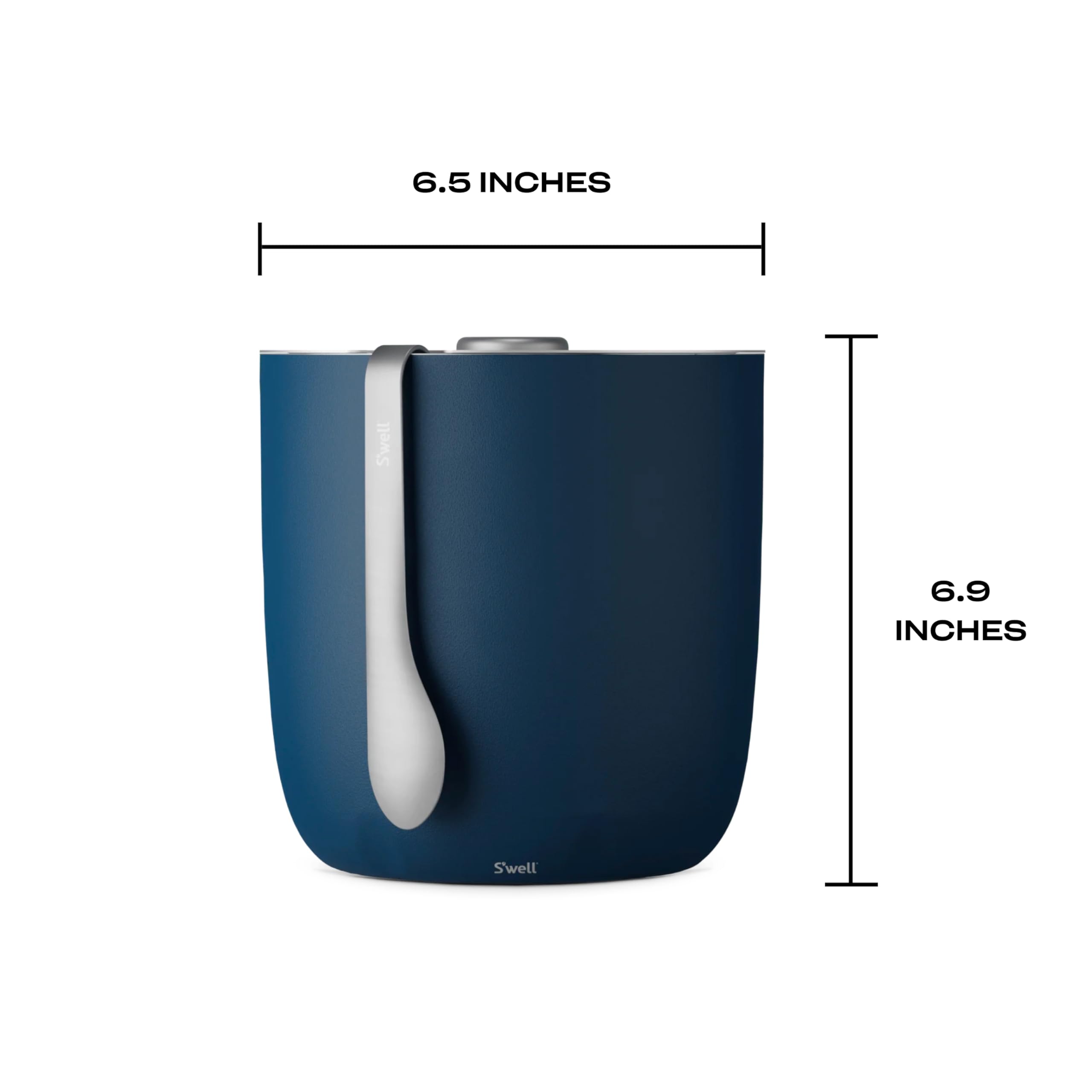 S'well Azurite barware ice bucket on a stylish setup.