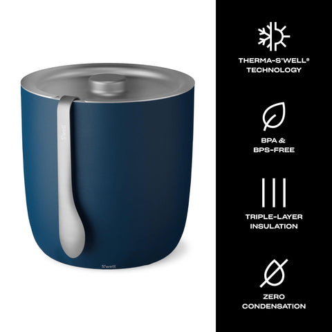S'well Condensation-free exterior Azurite keeps surfaces dry.