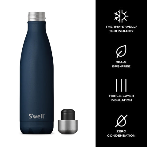 S'well bottle exterior remains condensation-free to keep hands dry