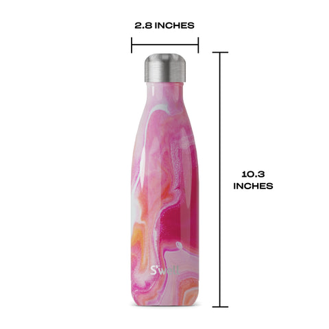 S'well Rose Agate bottle with condensation-free exterior keeps hands dry