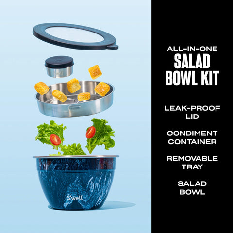 S’well removable tray helps organize toppings inside the bowl for organized meals.