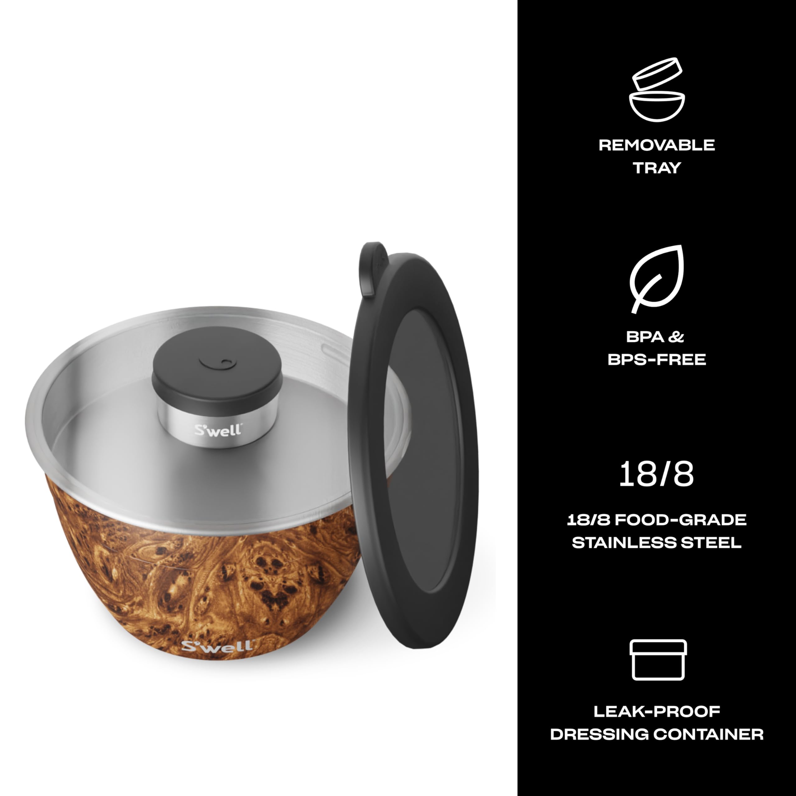 2oz condiment canister included for dressings and toppings on the go.