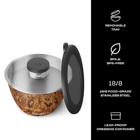 2oz condiment canister included for dressings and toppings on the go.