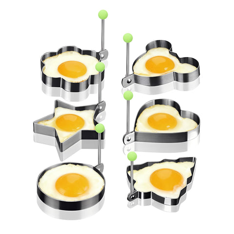 SWETON Egg Molds star shapes for neatly formed fried eggs and fun breakfasts