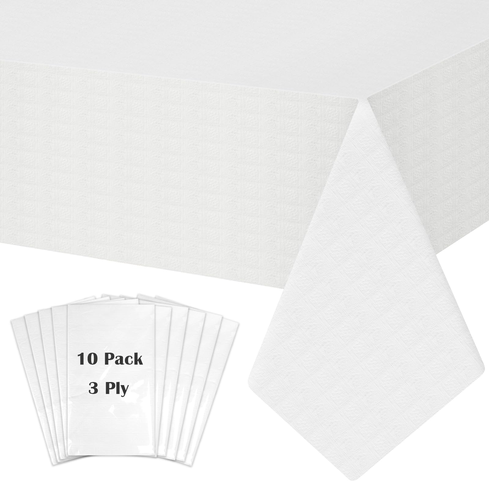 SWGIEEI white 54x108 rectangle tablecloth on a table for events.