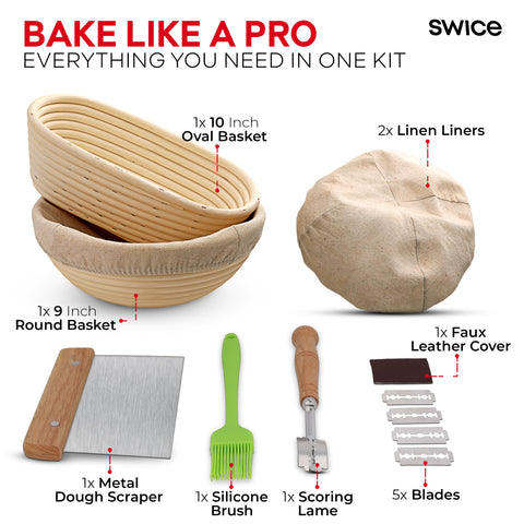 Swice oval banneton 10-inch for versatile loaf shapes and consistent texture.
