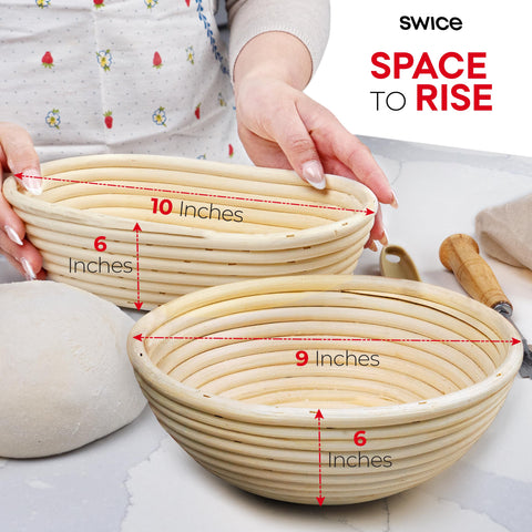Swice linen liner washable for mess-free baking prep.