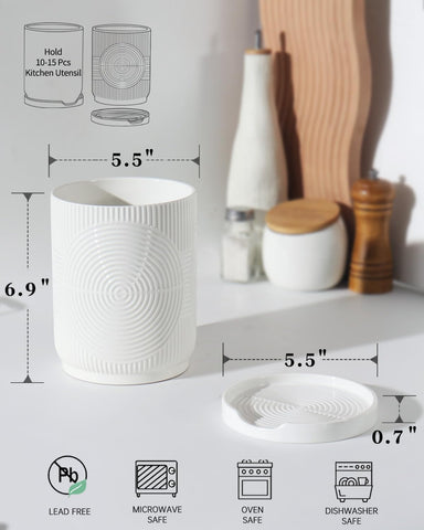 Swicken 2-in-1 design pairs spoon rest with holder to keep counters clean.