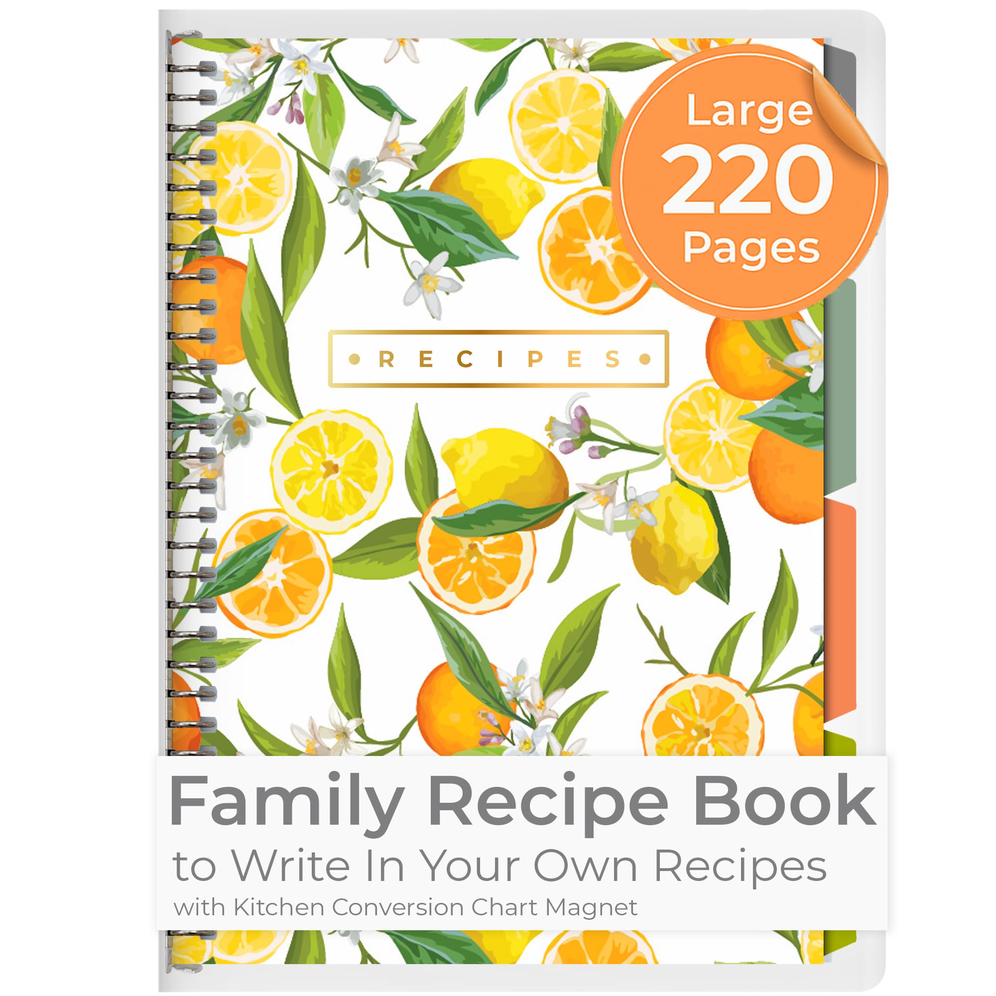 SwiftCube recipe book cover demonstrates a durable kitchen companion for family recipes.
