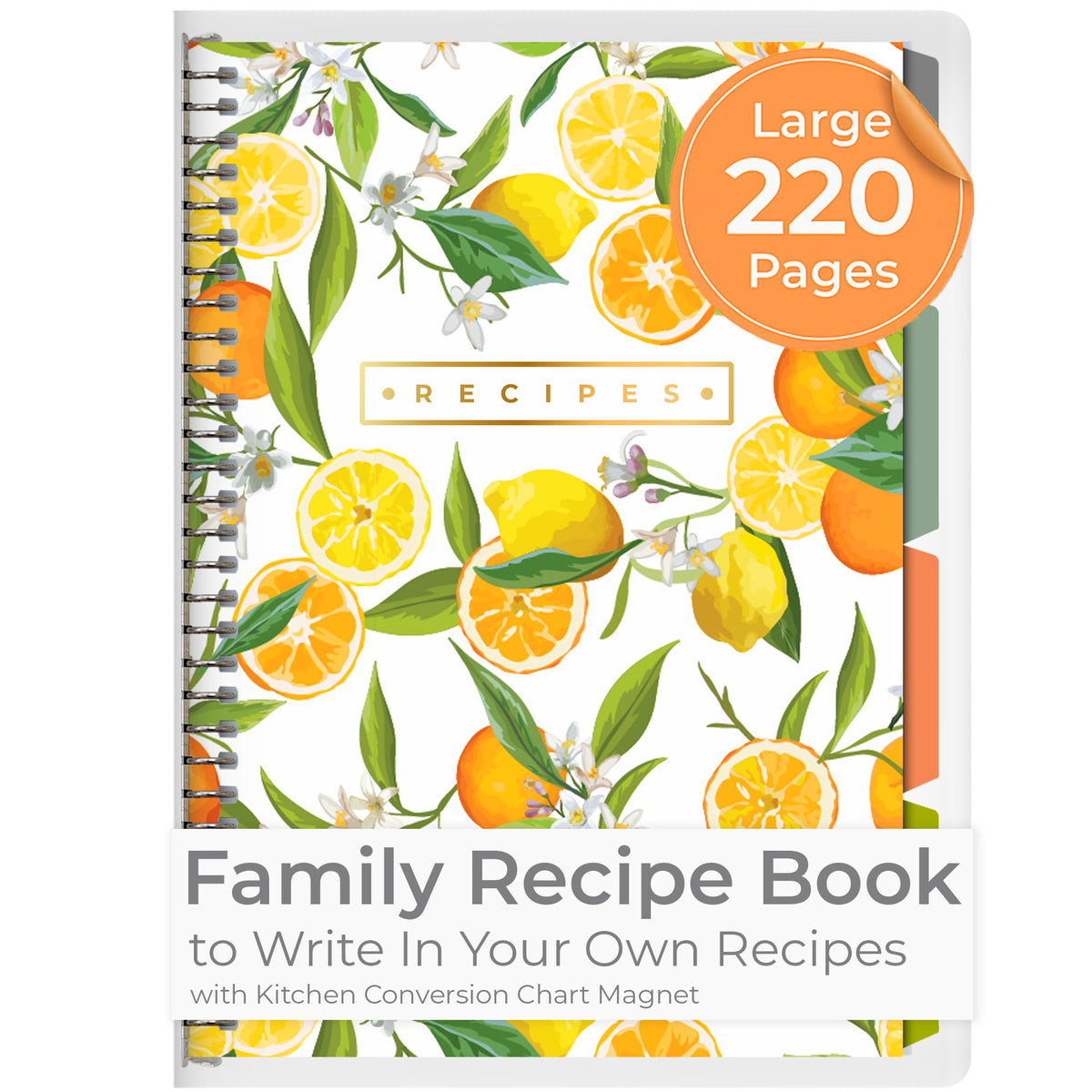 SwiftCube recipe book cover demonstrates a durable kitchen companion for family recipes.