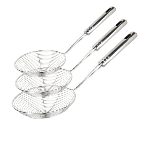 Swify Spider Strainer 30.5cm, angle view for safe frying.