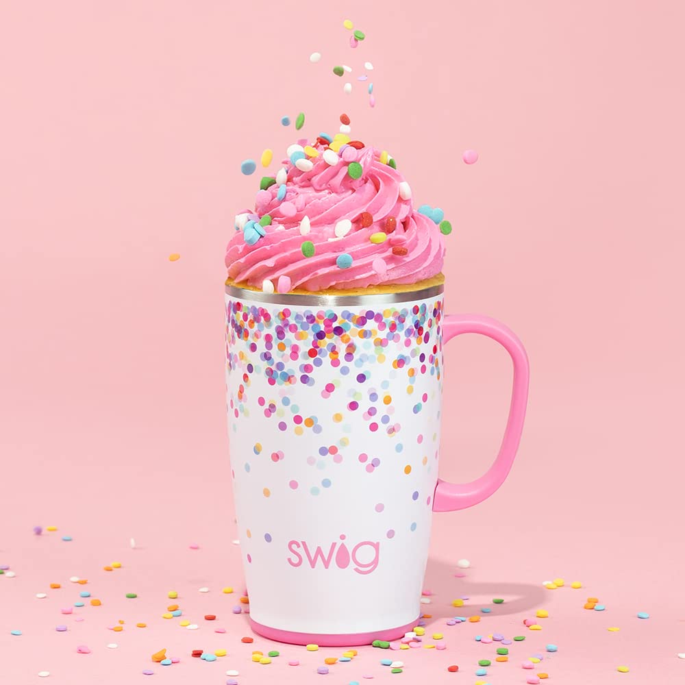 Swig Life handle-equipped tumbler with comfortable grip for on-the-go sipping.