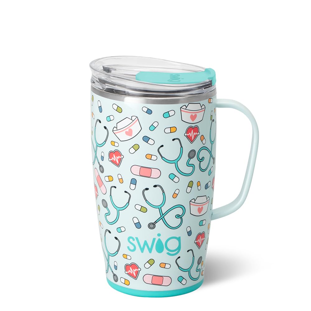Swig Life 18oz tumbler with handle and lid for easy on-the-go sipping.