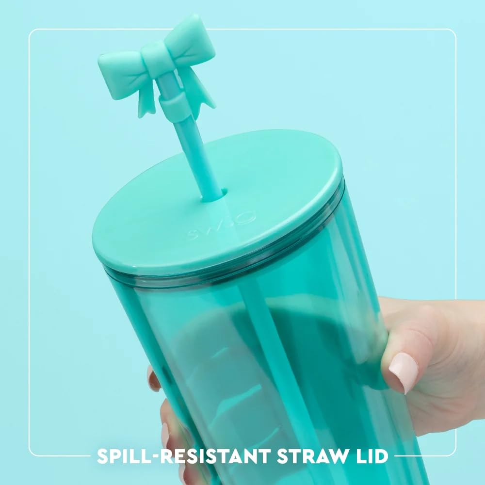 Double-wall insulation on Swig Life 24oz tumbler keeps beverages cold.