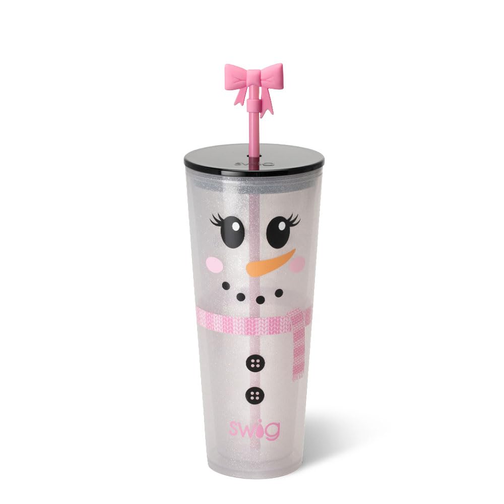 Swig Life 24oz tumbler with lid and straw keeps drinks secure on the go.