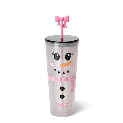 Swig Life 24oz tumbler with lid and straw keeps drinks secure on the go.