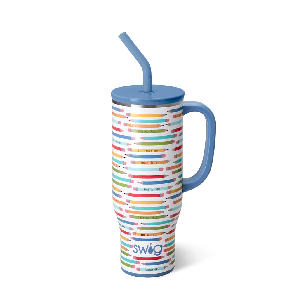Swig Life 30oz Mega Mug with handle and straw for easy sipping on the go.