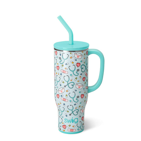 Swig Life 30oz Mega Mug with handle and straw keeps drinks cold on the go