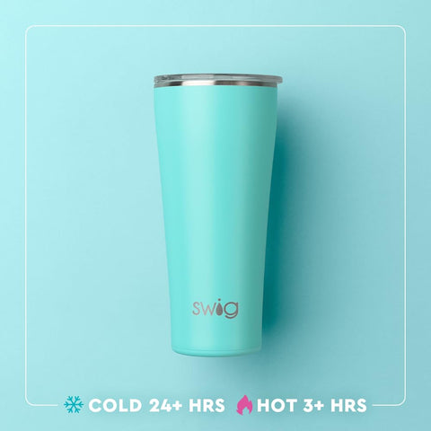 Swig Life 32oz tumbler is dishwasher safe for easy cleaning.