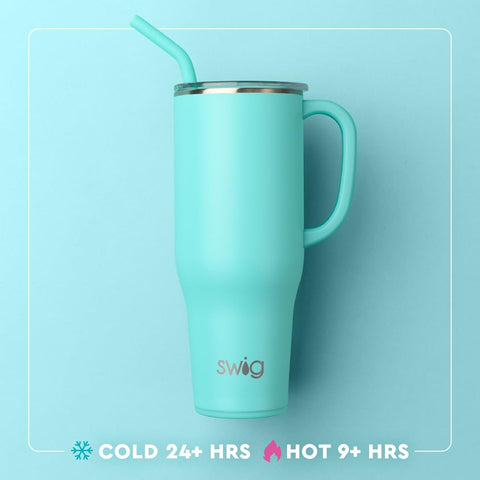 Swig Life 40oz Mega Mug cup holder compatibility for travel-friendly design