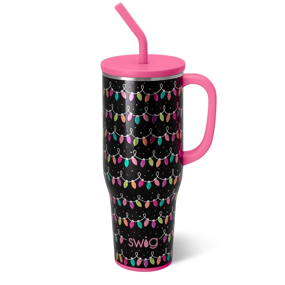 Swig Life 40oz Mega Mug with handle and straw for on-the-go hydration.