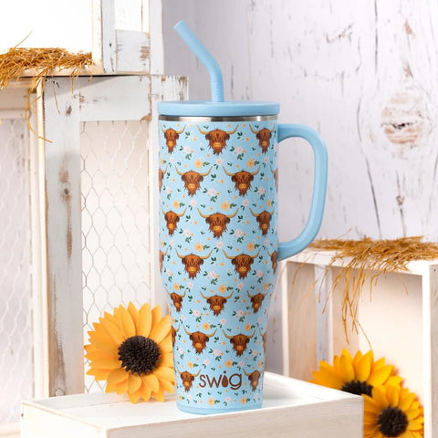 Triple-insulated Swig Life 40oz Mega Mug preserves temperature throughout the day.