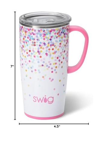 Bright confetti print Swig Life mug adds color to daily hydration