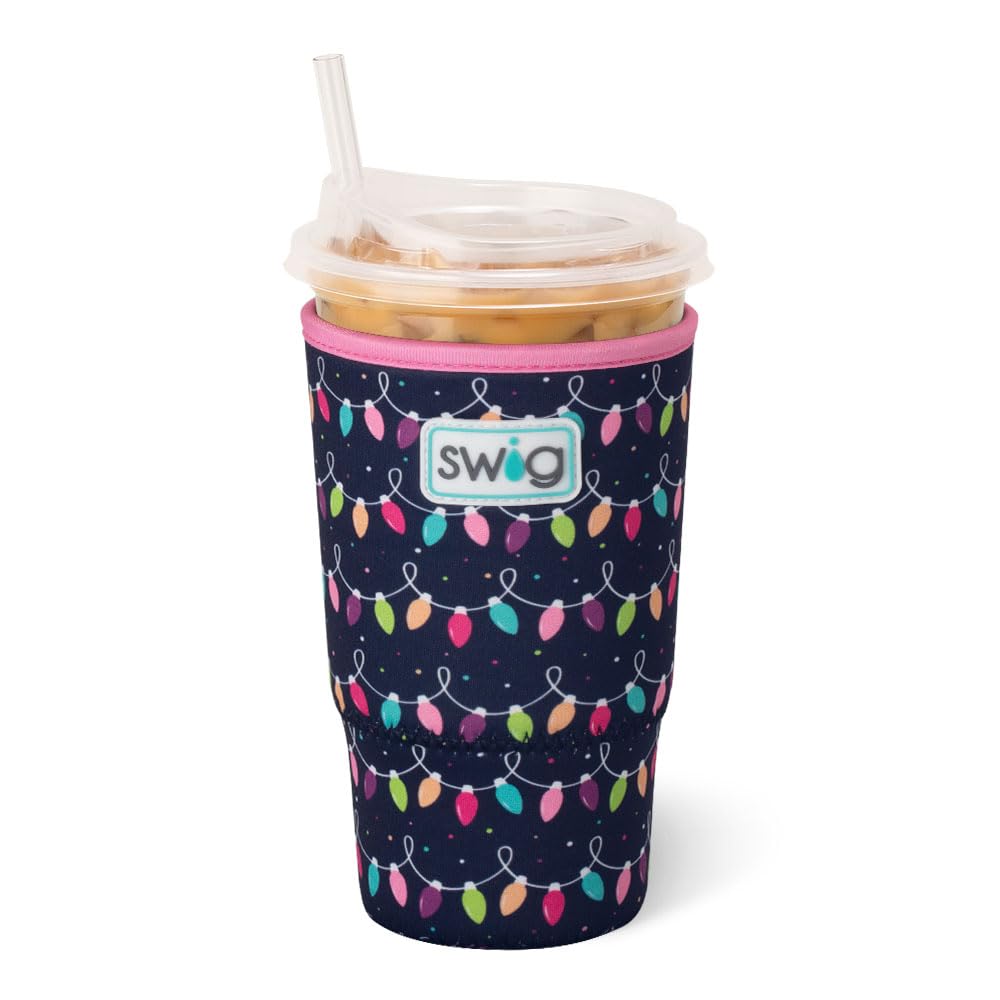 Swig Life Iced Cup Coolie with Tacky Lights keeps drinks cold on the go.