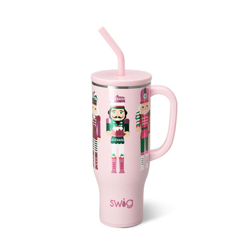 Swig Life Mega Mug with handle and straw for easy on-the-go sipping.