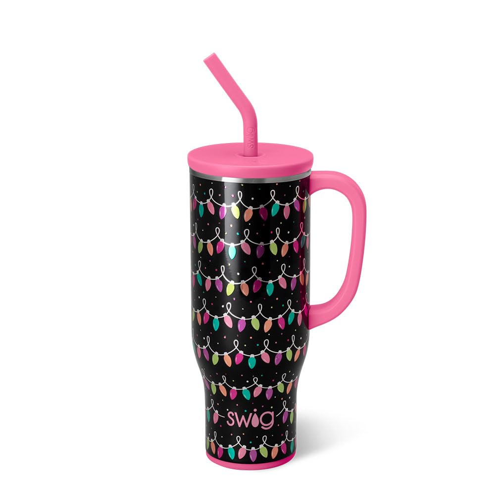 Swig Life Mega Mug with handle for easy on-the-go carrying.