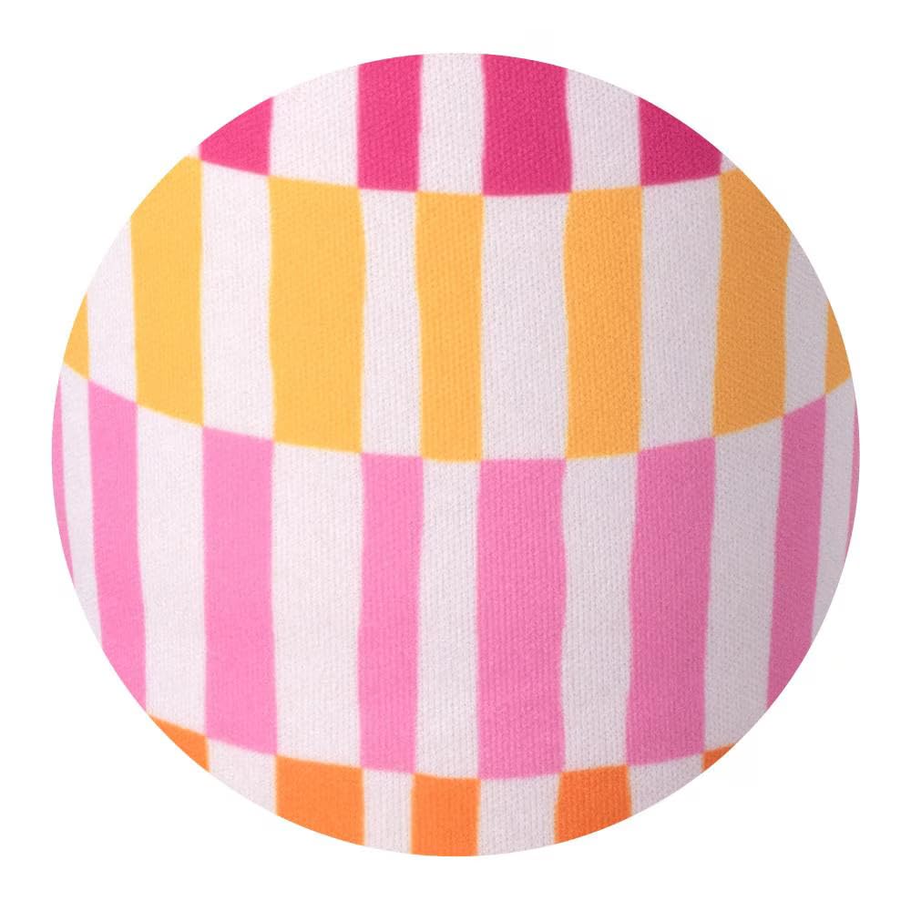 Swig Life Sherbet Stripe coolie highlights easy-grip handle for secure carrying.