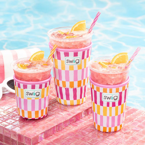 Swig Life Sherbet Stripe gift-ready cup coolie for fans.