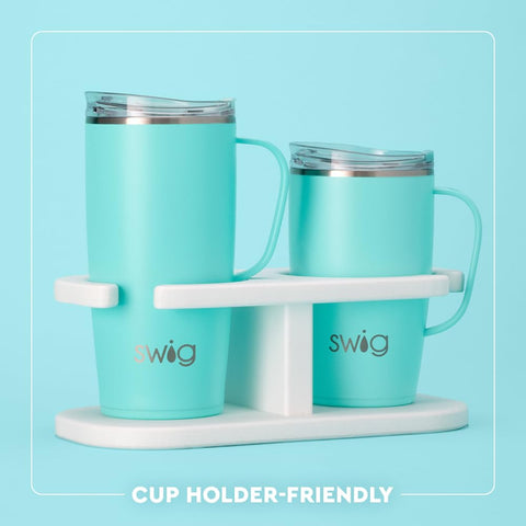 Slider lid is dishwasher-safe for easy cleaning and quick sipping.