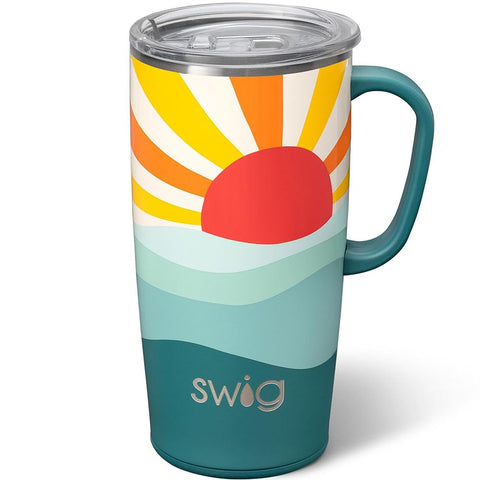 Swig Life Sun Dance 22oz travel mug with handle and lid for on-the-go hydration