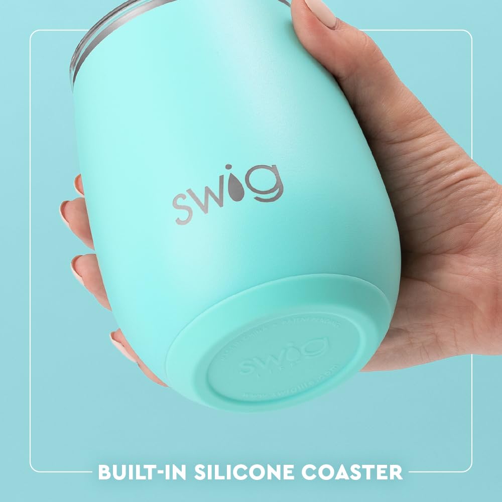Swig Life Sun Dance colorway wine cup on the beach for sunny lounging