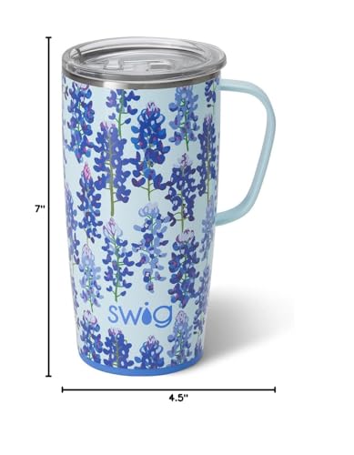 Top rack dishwasher-safe bluebonnet Swig Life mug.