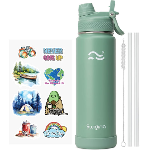 Swigina 2-in-1 lid interchange for versatile sipping during workouts and commutes.