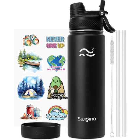 Swigina 24oz bottle with 2-in-1 lid for versatile sipping on the go