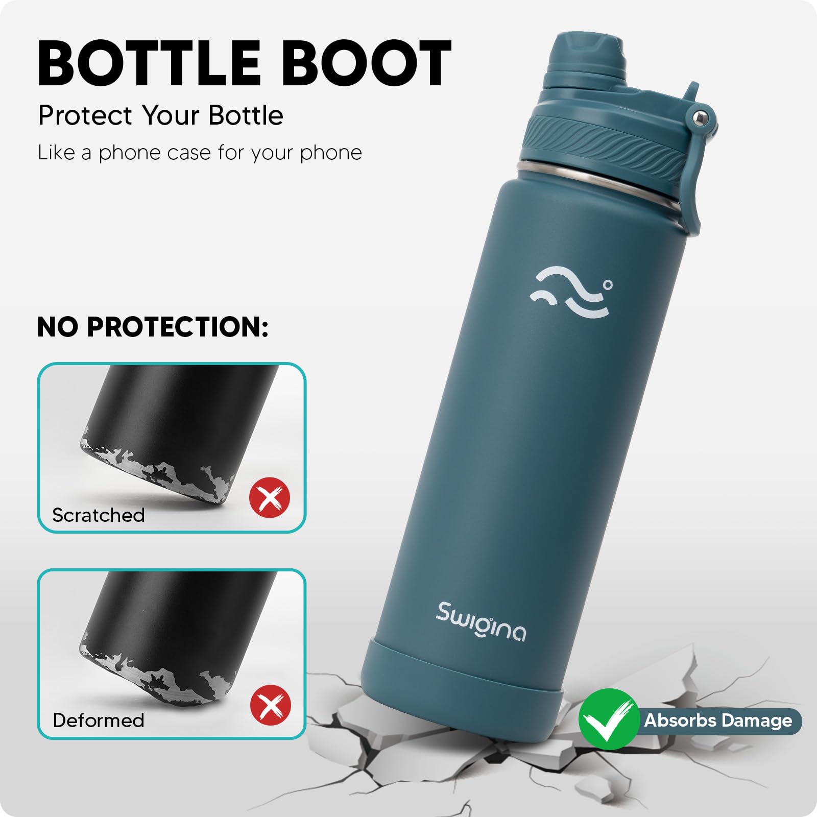 Swigina BPA-free stainless steel bottle for safe daily hydration.
