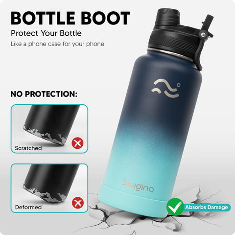 Swigina bottle silicone boot protecting the bottle from drops with non-slip grip