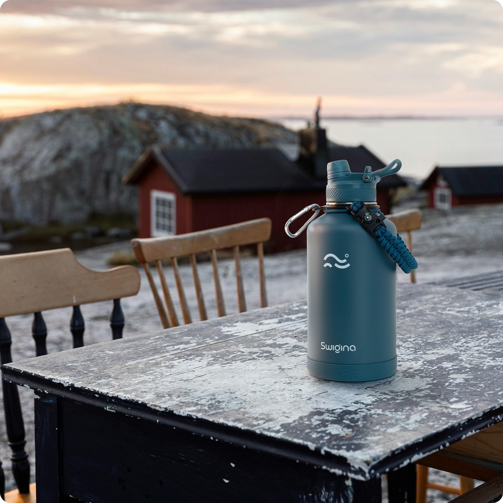 Swigina lab-tested temperature control keeps drinks cold 48 hours and hot 24.