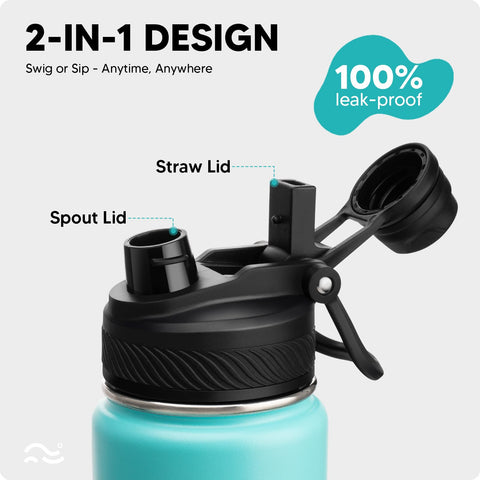 Swigina bottle with straw lid ideal for workouts and driving.
