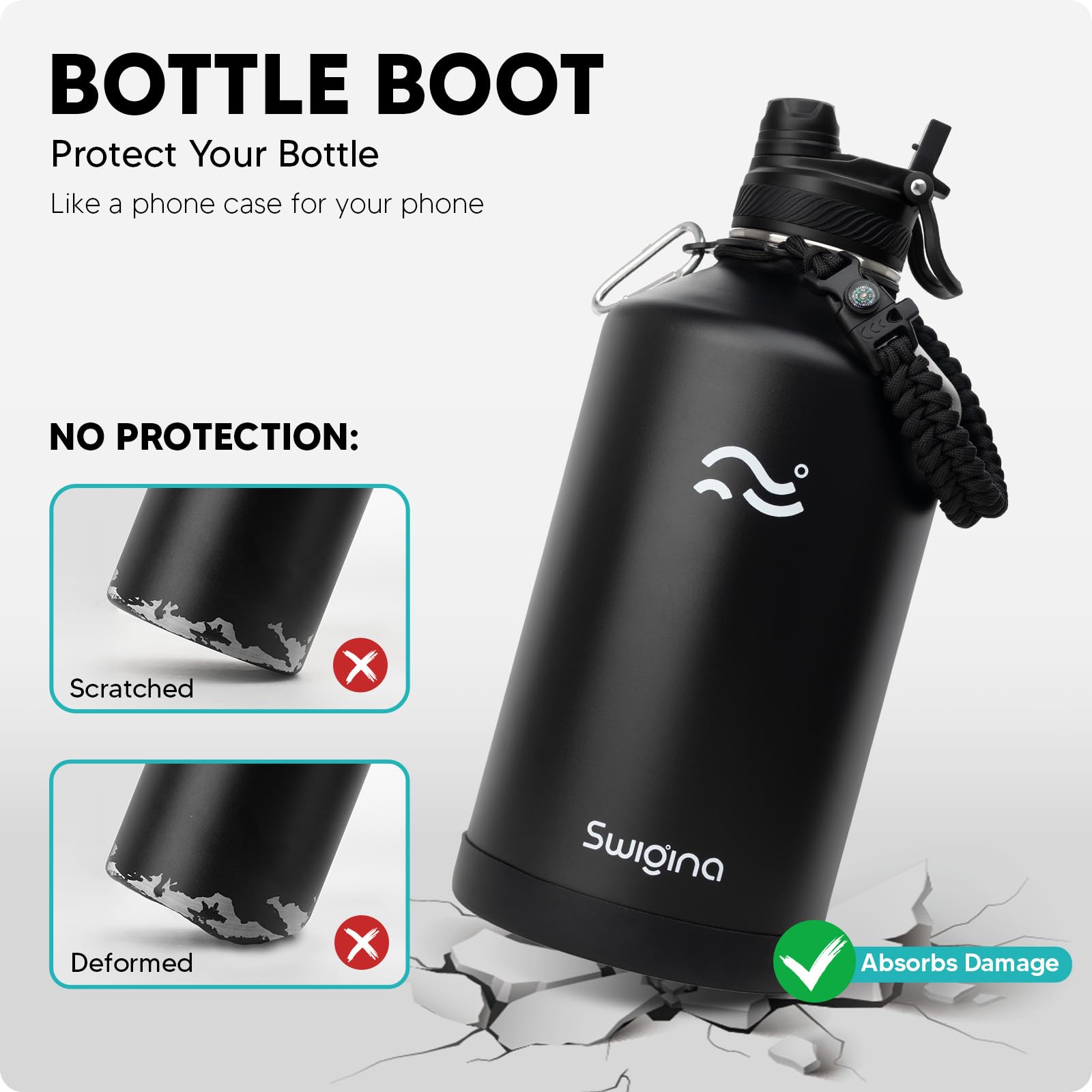 Swigina bottle decorated with waterproof vinyl stickers for personalized style without residue