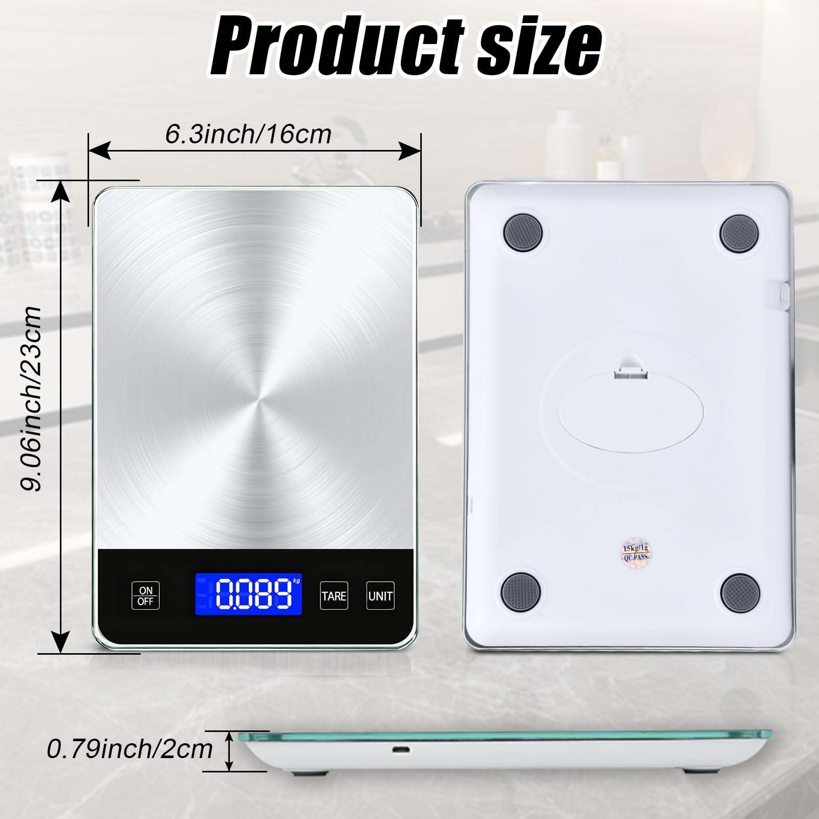 Swihorab digital kitchen scale displays measurements clearly for baking accuracy.