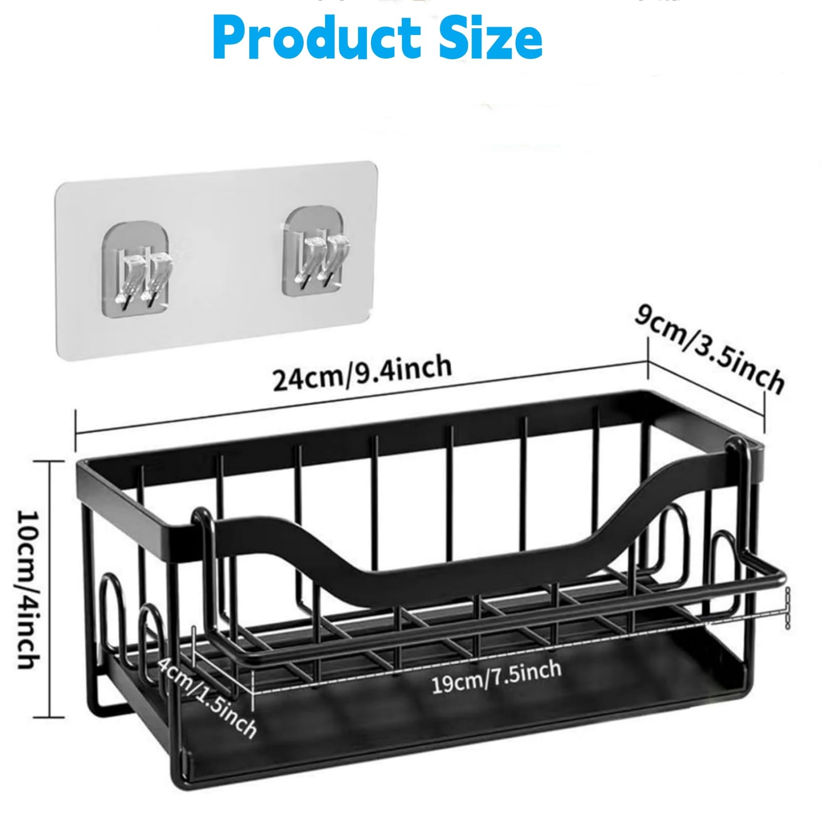 SWILLE stainless steel kitchen organizer offers durable sink-side storage.